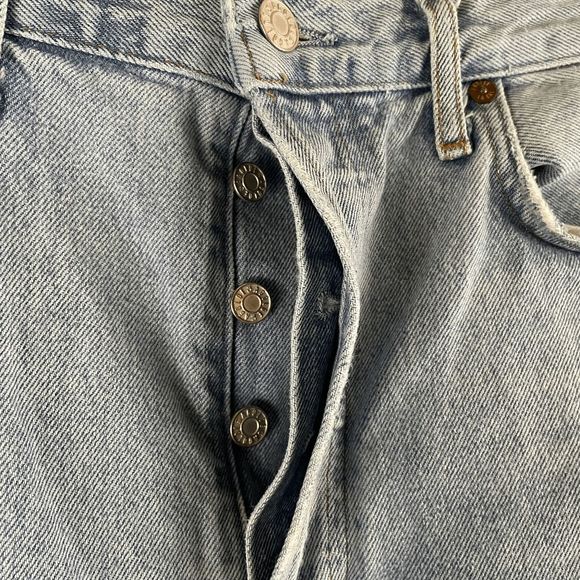 Agolde 90's Mid Rise Loose Fit Jeans Button Fly Distressed Size 30 - Picture 5 of 16